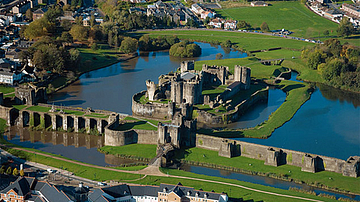 Caerphilly Castle Aerial View