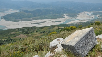View towards the Vjosa Valley from Byllis, Albania