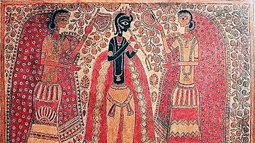 Krishna & Rada Madhubani Painting