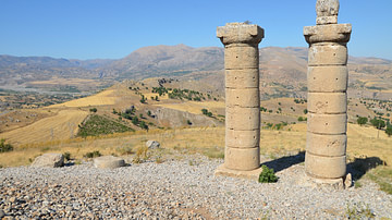 Tumulus of Karakus with Distant Views of Mount Nemrut