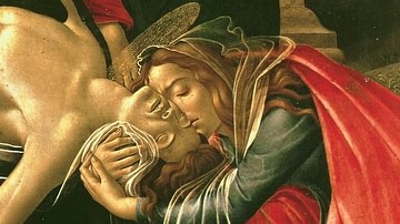 Detail of the Lamentation over the Dead Christ by Botticelli