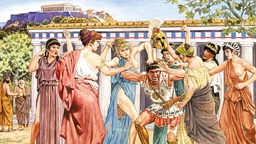 Athenian Women Attack a Messenger