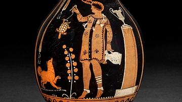 Red-figured Jug - Girl Playing with Tortoise