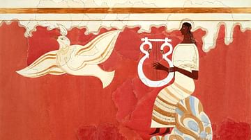 Lyre Player and Bird Fresco