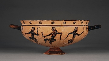 Komast Dancers on an Attic Black-figure Cup