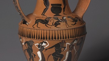 Nikosthenic Amphora with Dancing Satyrs & Maenads