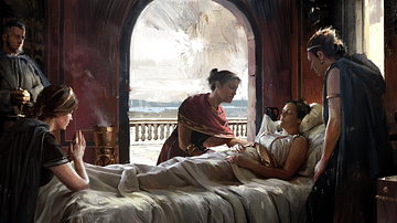 Artist's Depiction of an Ailing Woman