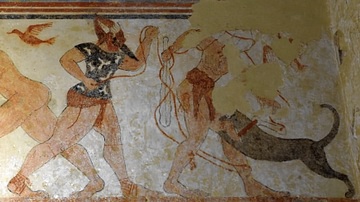 Phersu Game, Tomb of the Augurs, Tarquinia