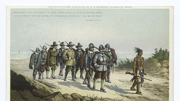 Hobbamock Leading Myles Standish's Army