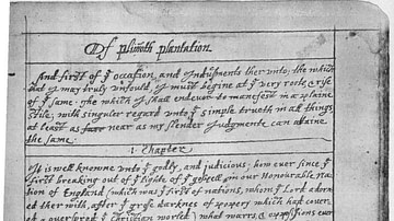 Page of Bradford's 'Of Plymouth Plantation