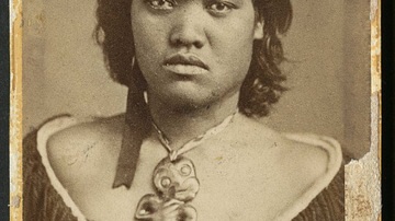 Maori Woman Wearing Hei Tiki in 1873 CE