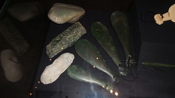 Maori Mere Pounamu (Hand-Held Weapon) Showing Some Colour Ranges