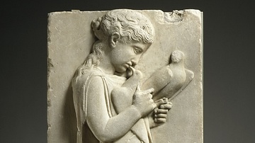Stele of Little Girl with Doves
