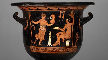 Krater with Dionysus & Maenad