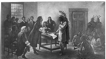 King Philip Meeting with Colonists