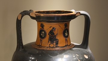 Old Man & Two Hoplites, Attic Black-Figure Amphora