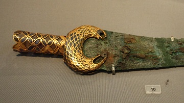 Bronze & Gold Mycenaean Sword