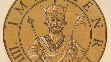 Woodcut Portrait of Holy Roman Emperor Henry IV