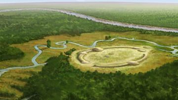 Artist's Conception of Watson Brake Mounds, Louisiana