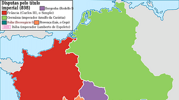 Division of the Carolingian Empire in 898