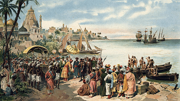 Vasco da Gama Arriving at Calicut, India