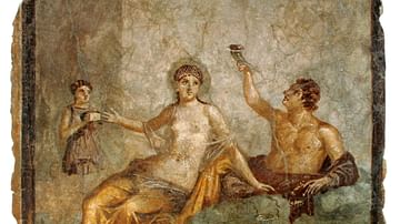 Roman Fresco of a Banquet Scene, Herculaneum