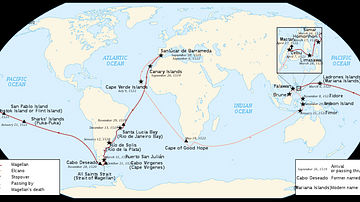 Map of Ferdinand Magellan's Circumnavigation