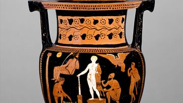 Greek Vase Painting of an Artist at Work