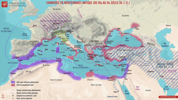 Carte des réseaux commerciaux du monde méditerranéen antique