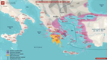Karte der griechischen Stadtstaaten um 500 v. Chr.