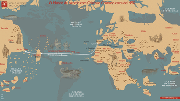 O Mundo de Acordo com Colombo, cerca de 1490