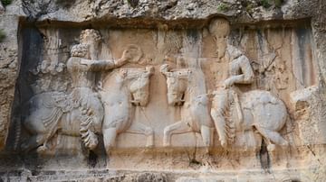 Carving of King Bahram I at Bishapur, Iran