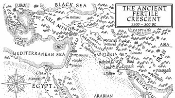 A Map of the Ancient Fertile Crescent (From the Novel The Jericho River)