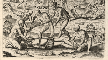 Spanish Conquistadores Being Tortured