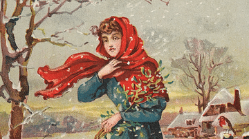 Lady Gathering Mistletoe