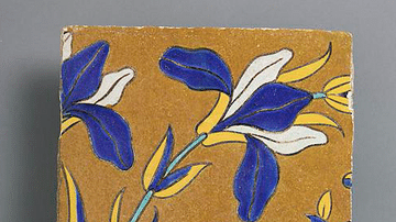 Persian Tiles Showing Iris Plants