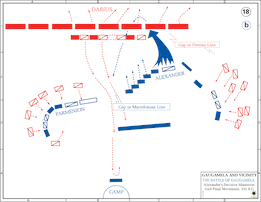 Map of the Battle of Gaugamela - Alexander's Attack