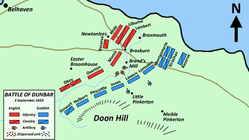Troop Dispositions, Battle of Dunbar in 1650