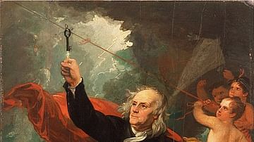 Benjamin Franklin Drawing Electricity From the Sky