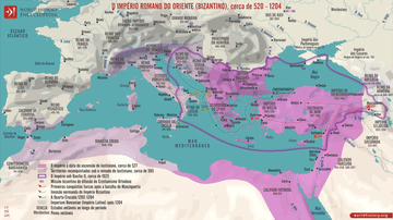 Mapa do Império Bizantino, c. 520 - 1204