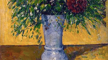 Flowers in a Blue Vase by Cézanne