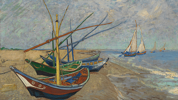 Boats on the Beach at Saintes-Maries-de-la-Mer by van Gogh