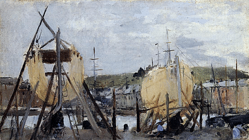 Boats Under Construction by Morisot