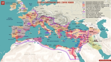 Carte de l'expansion du christianisme dans l'Empire romain