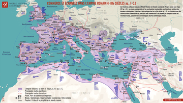 Carte des réseaux commerciaux de l'Empire romain