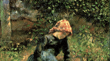 Young Girl with a Stick by Pissarro