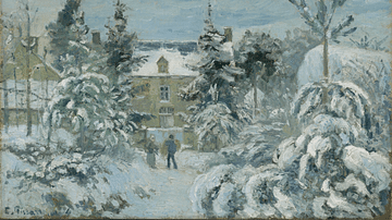 Piette's House at Montfoucault, Snow Effect by Pissarro