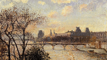 View of the Louvre from Across the Seine by Pissarro