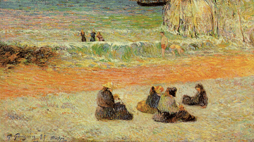 Beach, Dieppe by Gauguin