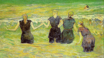 Women Bathing, Dieppe by Gauguin
